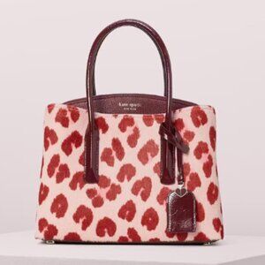 Kate Spade Women's Margaux Haircalf Medium Satchel Bag/ Animal Print Purse